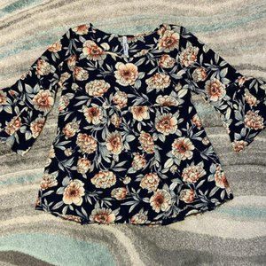 Black Floral Blouse